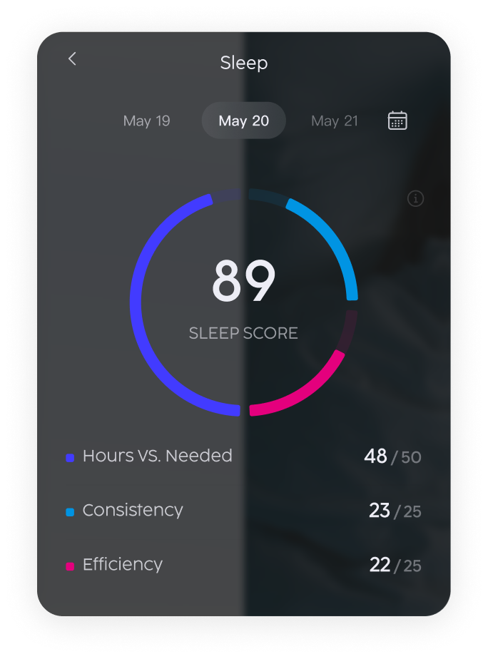 Cubitt app sleep report screen