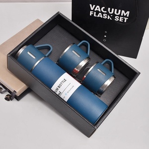 Wholesale 304 Stainless Steel Tumbler Water Bottle Sets Vacuum Insulated Cup With Three Lids Creative Gift Box Set Business Use